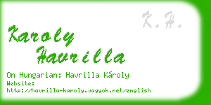 karoly havrilla business card